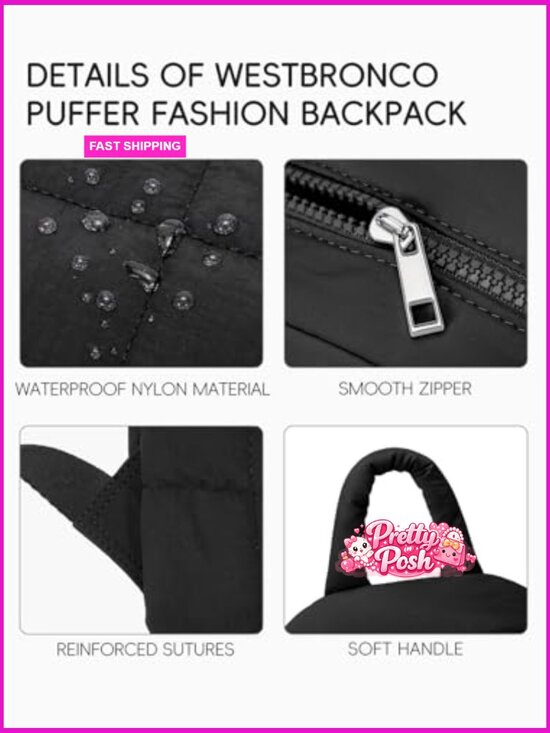 Mini Backpack for Women Nylon Lightweight Fashion Backpack Puffer Travel
